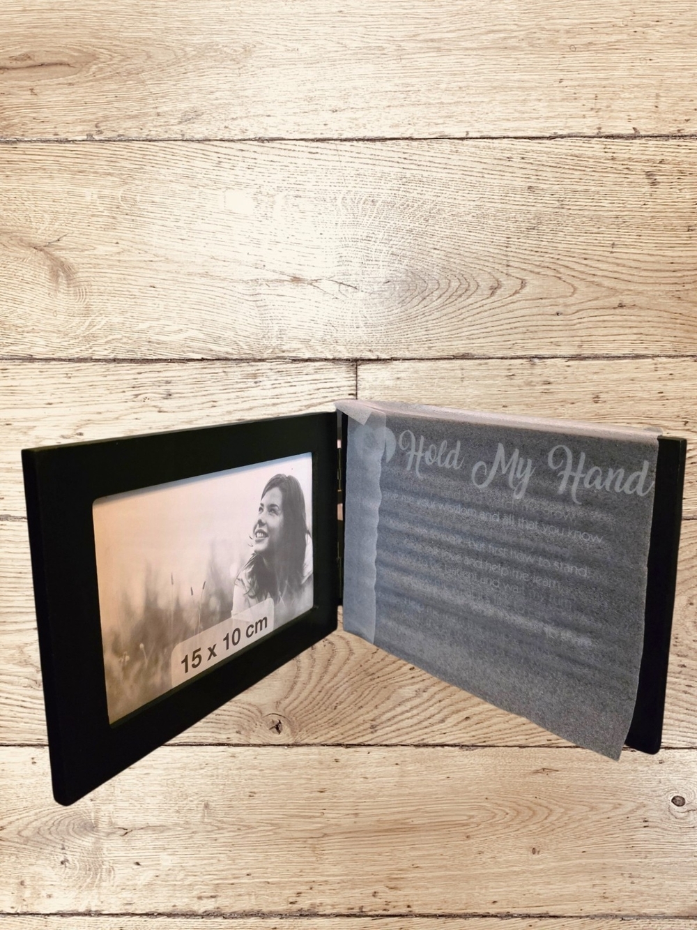 Cobble Creek Hold My Hand Hinged Wooden Picture Frame Sentimental Gift Decor NIB